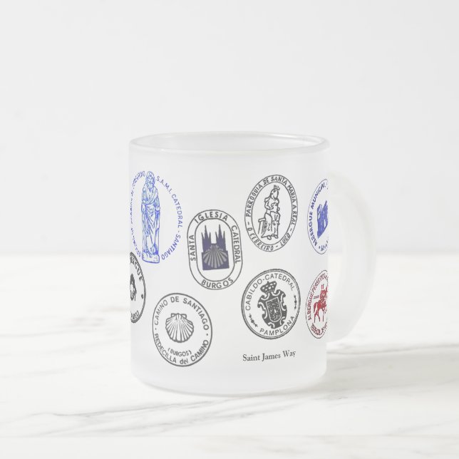 Caneca De Café Vidro Jateado Caneca de Vidro Fosco Saint James Way (Frente Esquerda)