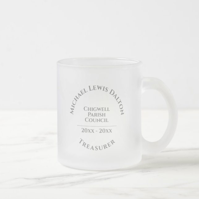 Caneca De Café Vidro Jateado Caneca de Vidro Fosco Tesoureiro (Direita)