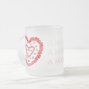 CANECA DE CAFÉ VIDRO JATEADO CANECA DE VIDRO FROSTED AMOR-AMOR ESPANHOL