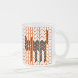 CANECA DE CAFÉ VIDRO JATEADO CANECA DE VIDRO FROSTED COM GATO PRETO TECIDO