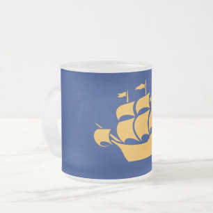 Caneca De Café Vidro Jateado Caneca de vidro pequena fosca com a bandeira da Ci
