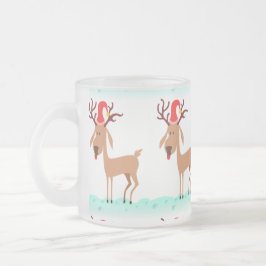 Caneca De Café Vidro Jateado Caneca de Vidro Renas de Natal Fosca