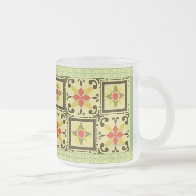 Caneca De Café Vidro Jateado Caneca de vidro - verde 04 (Direita)