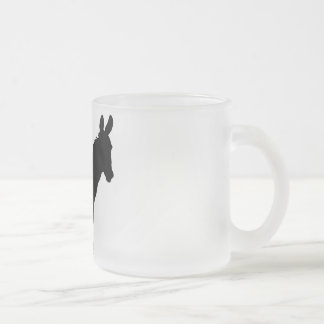 Caneca De Café Vidro Jateado Caneca do logotipo do asno do vidro de fosco