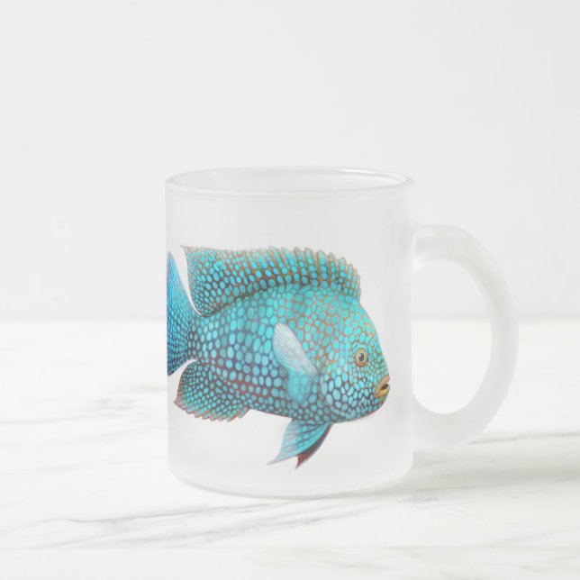 Caneca De Café Vidro Jateado Caneca do vidro de fosco da cichlidae de Carpintis (Direita)