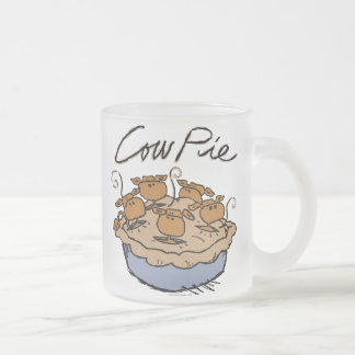 Caneca De Café Vidro Jateado Caneca do vidro de fosco da torta da vaca 10 onças