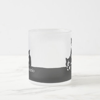 Caneca De Café Vidro Jateado Caneca do vidro de fosco de TuxedoTrio
