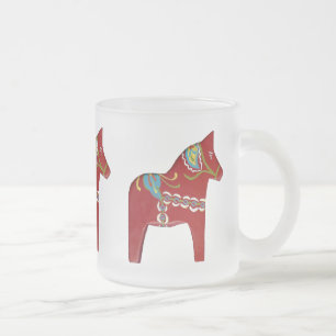 Caneca De Café Vidro Jateado Caneca do vidro de fosco do cavalo de Dala