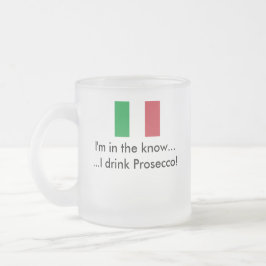 Caneca De Café Vidro Jateado Caneca: Eu bebo Prosecco