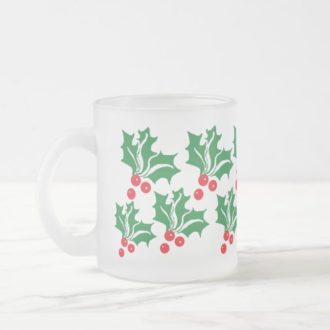 Caneca De Café Vidro Jateado Caneca: fosco de vidro de Natal (Esquerda)