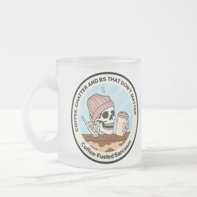 Caneca De Café Vidro Jateado Caneca Geloada Café & Papo Furado (Esquerda)