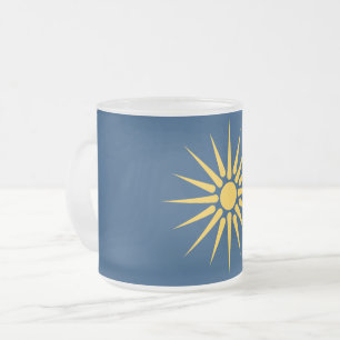 Caneca De Café Vidro Jateado Caneca pequena de vidro fosco com a bandeira da Ma