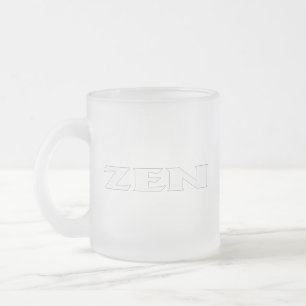 Caneca De Café Vidro Jateado Caneta branca de fosco de linha branca Zen