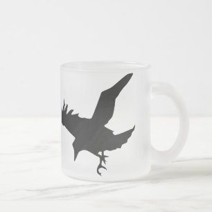 Caneca De Café Vidro Jateado Caneta De Vidro De Fosco De Silhueta Raven