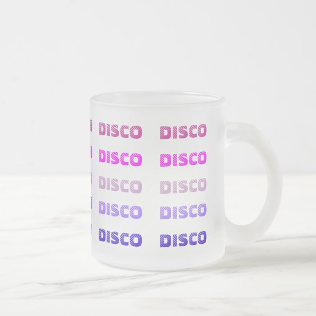 Caneca De Café Vidro Jateado Caneta DISCO (fosco de vidro) (Direita)