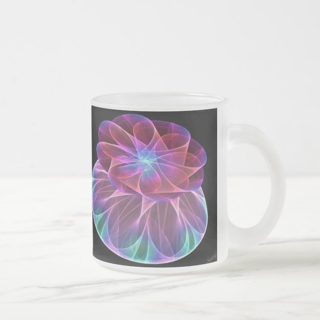 Caneca De Café Vidro Jateado Caneta Fractal (Direita)