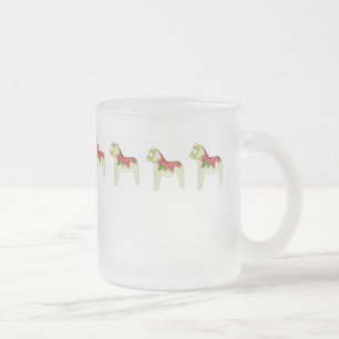 Caneca De Café Vidro Jateado Canhão de Cavalo Quente de Poinsettia de Natal Dal