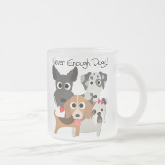 Caneca De Café Vidro Jateado Caninos Nunca Suficientes