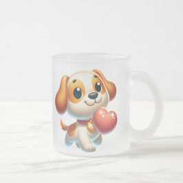 Caneca De Café Vidro Jateado cão, amor de cachorrinho