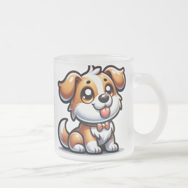 Caneca De Café Vidro Jateado cão, amor de cachorrinho (Direita)