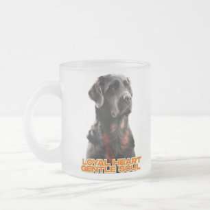 Caneca De Café Vidro Jateado Cão Negro Elegante - Arte Pet Realista