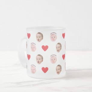 Caneca De Café Vidro Jateado Cara Mug, Foto Personalizada, Presente De Bebê