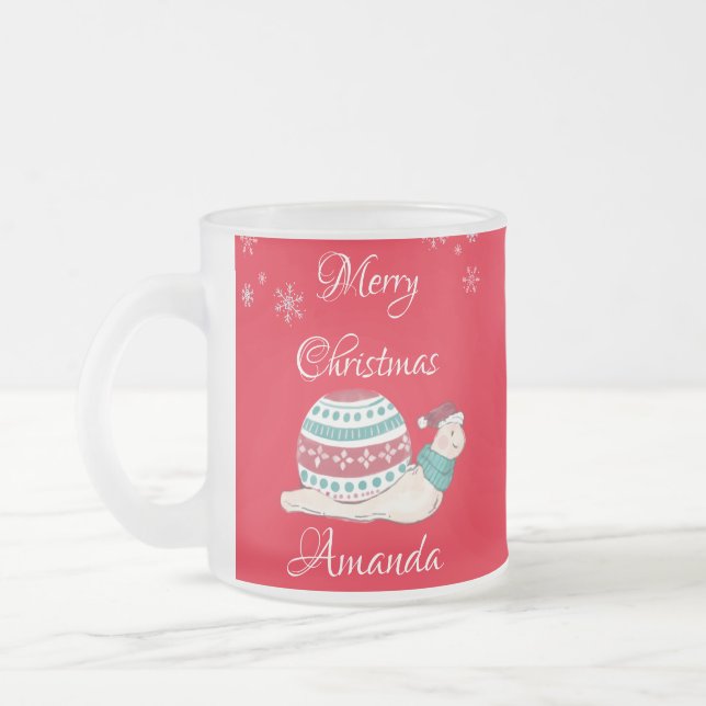 Caneca De Café Vidro Jateado Caracol-de-natal (Esquerda)