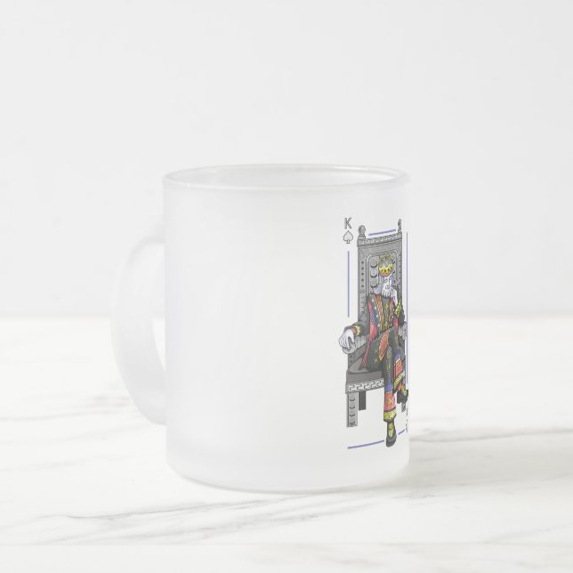 Caneca De Café Vidro Jateado Card King (Frente Esquerda)