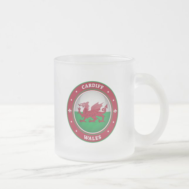 Caneca De Café Vidro Jateado Cardiff Wales (Direita)