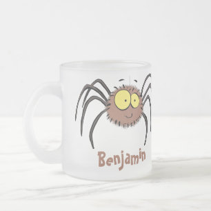 Caneca De Café Vidro Jateado Caricatura engraçada de aranha fofa