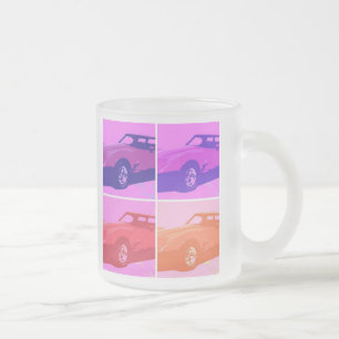 Caneca De Café Vidro Jateado Carros Clássicos 1979