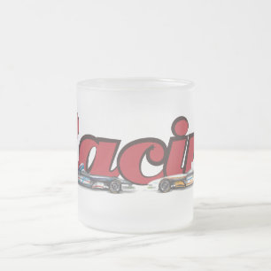 Caneca De Café Vidro Jateado Carros de Corrida