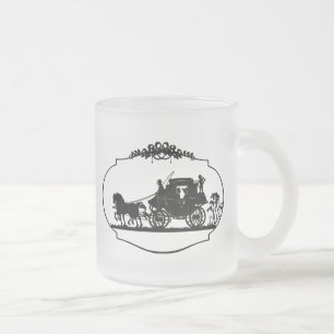 Caneca De Café Vidro Jateado Carruagem com Roupa e presentes Cupid