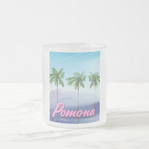 Caneca De Café Vidro Jateado Cartaz de viagem Pomona, Califórnia EUA