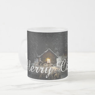 Caneca De Café Vidro Jateado cartões de natal com a Casa das Bruxas