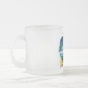 Caneca De Café Vidro Jateado Cartoon Camper