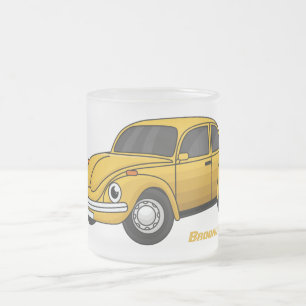 Caneca De Café Vidro Jateado Cartoon de carro clássico