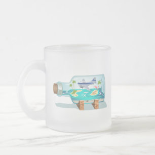 Caneca De Café Vidro Jateado Cartoon Garrafa de Souvenir