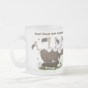 Caneca De Café Vidro Jateado Cartoon humorístico para abutres engraçados