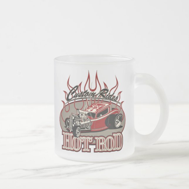 Caneca De Café Vidro Jateado Caryoon hot rod (Direita)