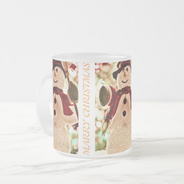 CANECA DE CAFÉ VIDRO JATEADO CASADO CHRISTMAS MUGS (Frente Esquerda)