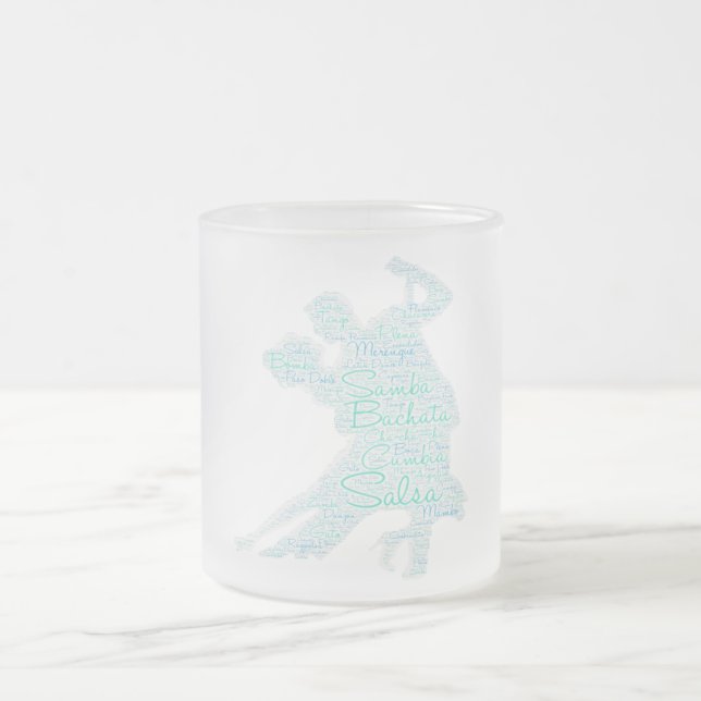 Caneca De Café Vidro Jateado Casal de Arte Bachata Salsa (Centro)