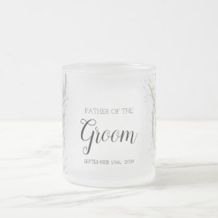 Caneca De Café Vidro Jateado Casamento Delicado Cor-de-Rosa Floral Pai do Groom