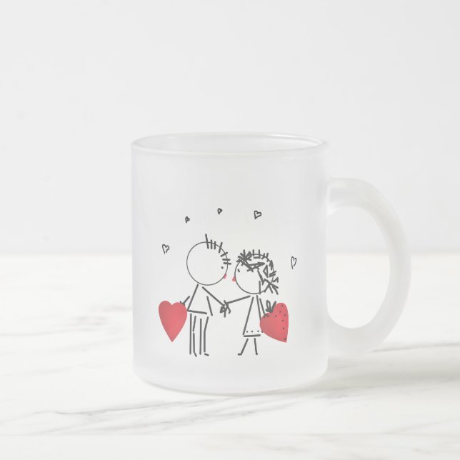 Caneca De Café Vidro Jateado Casamento, Dia de os namorados (Direita)