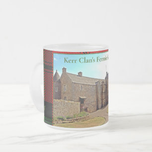 Caneca De Café Vidro Jateado Castelo de Kerr Clan Ferniehirst
