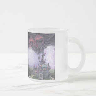 Caneca De Café Vidro Jateado Castelo Dragon