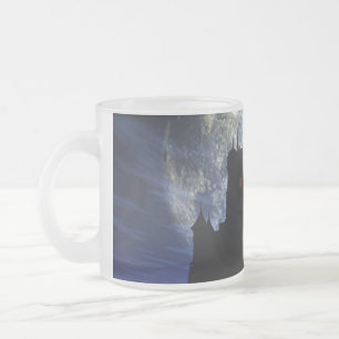 Caneca De Café Vidro Jateado Castelo fantasma durante a noite