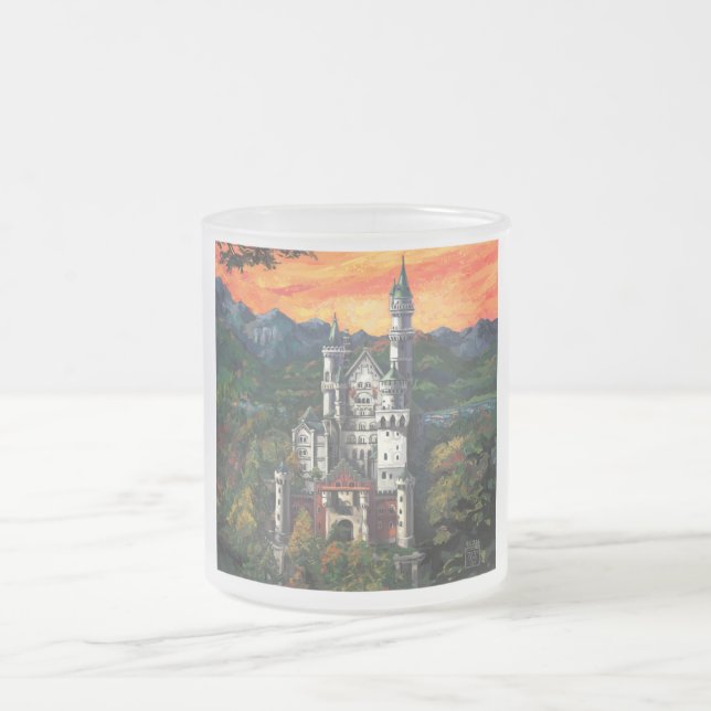 Caneca De Café Vidro Jateado Castle Schloss Neuschwanstein (Centro)
