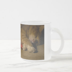 Caneca De Café Vidro Jateado Cat Nap