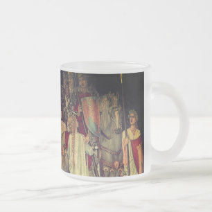 Caneca De Café Vidro Jateado Cavaleiros medievais da Mesa redonda
